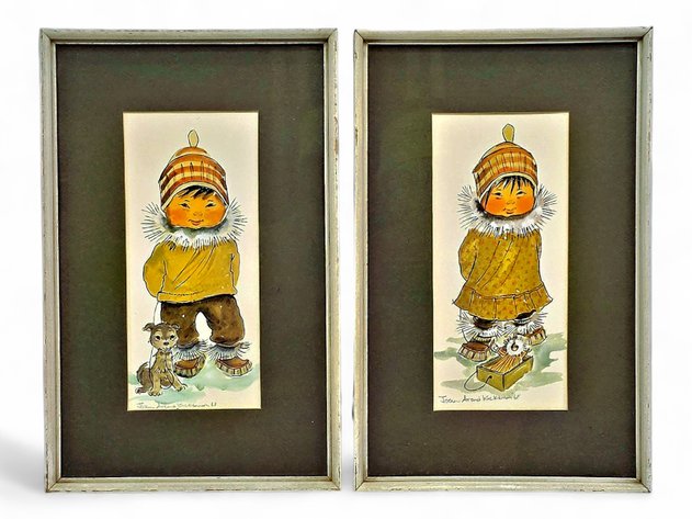 Joan Arend Kickbush Watercolor Portraits of Alaska Native Children