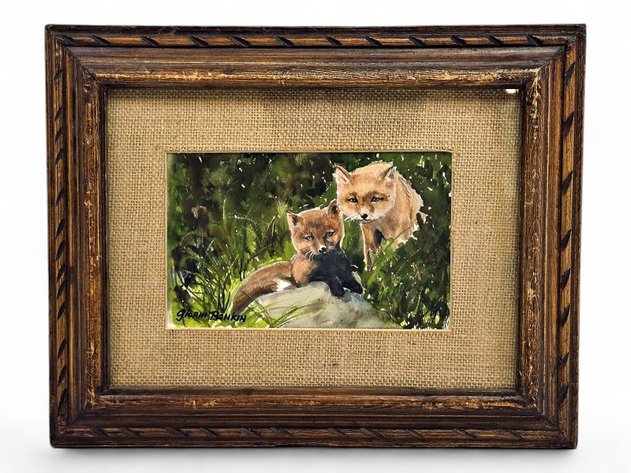 Gloria Rankin Mother Fox & Cub Original Watercolor