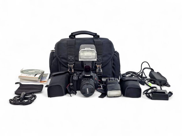 Canon EOS Rebel T5i DSLR Camera w/ Bag, Speedlites & Other Accessories