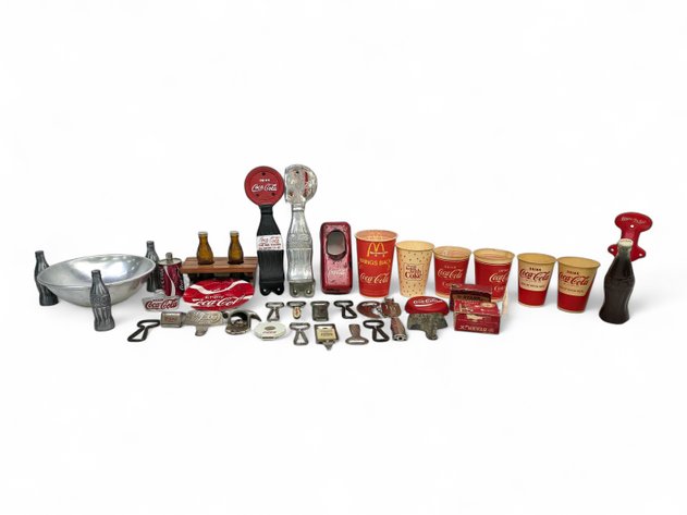 Coca-Cola Serving Bowl, Can Lighter, Salt & Pepper Shakers, Bottle Openers & More