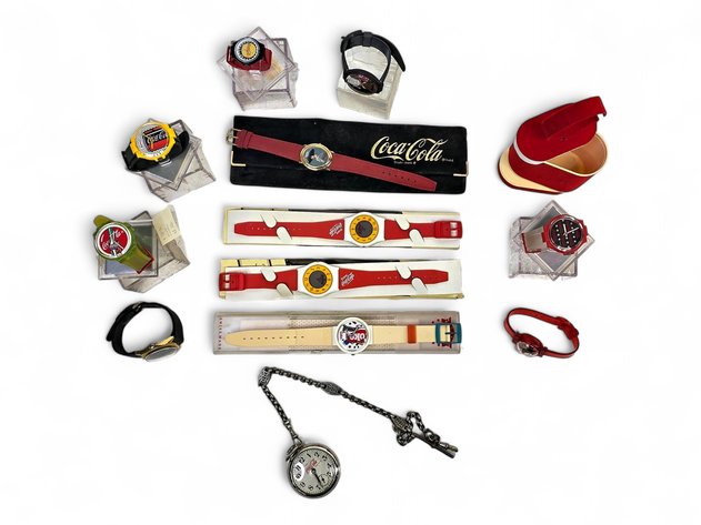 Coca-Cola Silver-Tone Pocket Watch, Swiss Pop Art Wristwatch & More