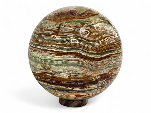 Green Onyx Sphere w/ Matching Base