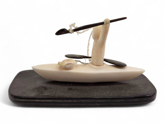 Walrus Ivory & Baleen Hunter Figurine