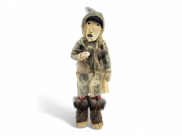 A Chevak Doll w/ Seal Gut Parka