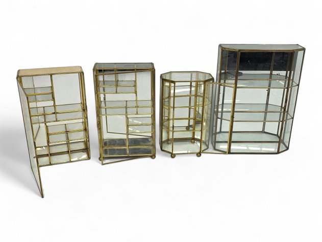 Brass & Glass Curio Display Cabinets