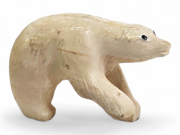 Carved Walrus Ivory Polar Bear