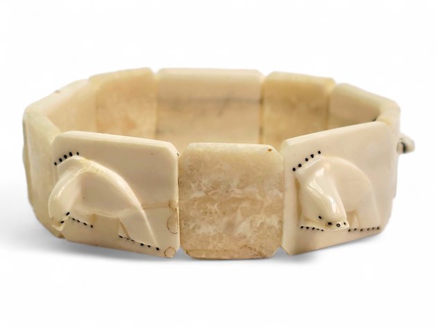 O. Ahkinga Walrus Ivory Tile Bracelet