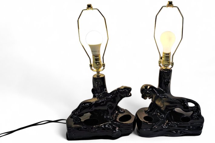 Black Panther Ceramic Lamps