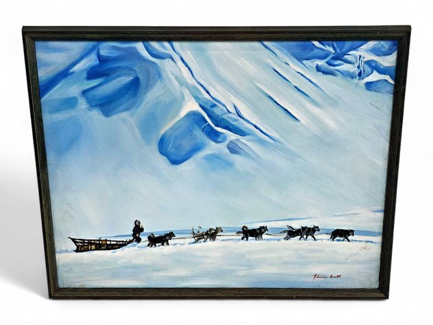 Florian Barth Oil Painting of a Dog Sled Team