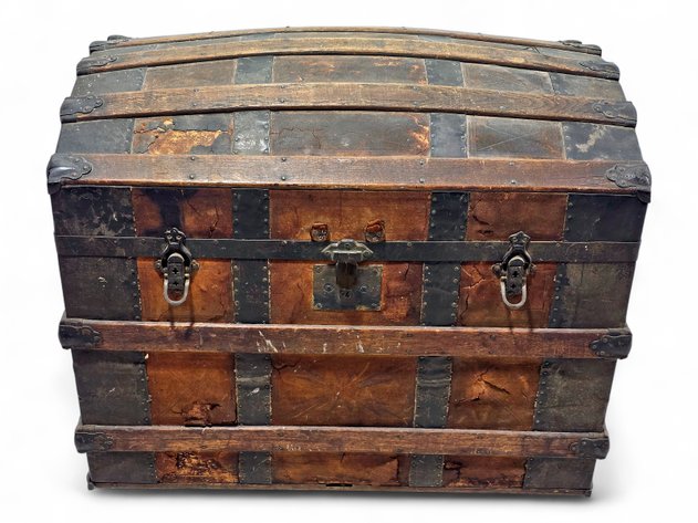 Antique Domed Steamer Trunk
