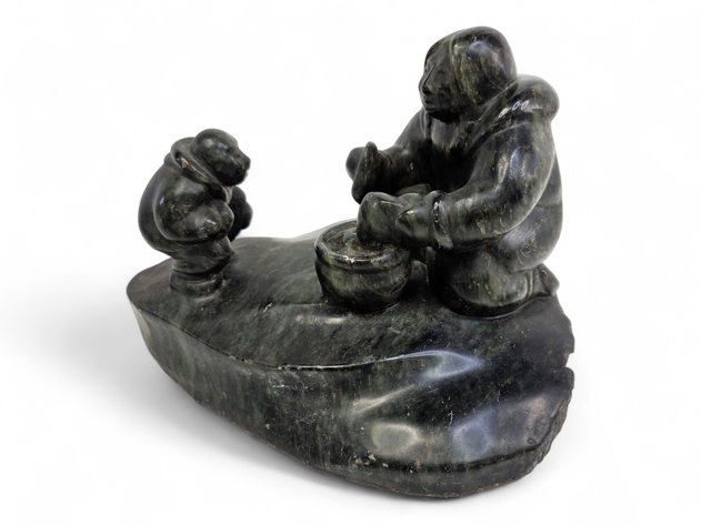 Soapstone Carving of a Woman & Child