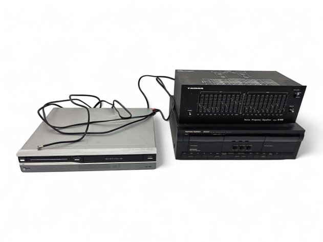 LG DVD/VCR Combo, Tamon Equalizer & Harman Kardon Cassette Deck