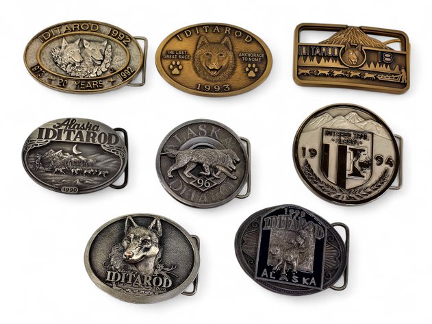 8x 1990-2000 Iditarod Belt Buckles