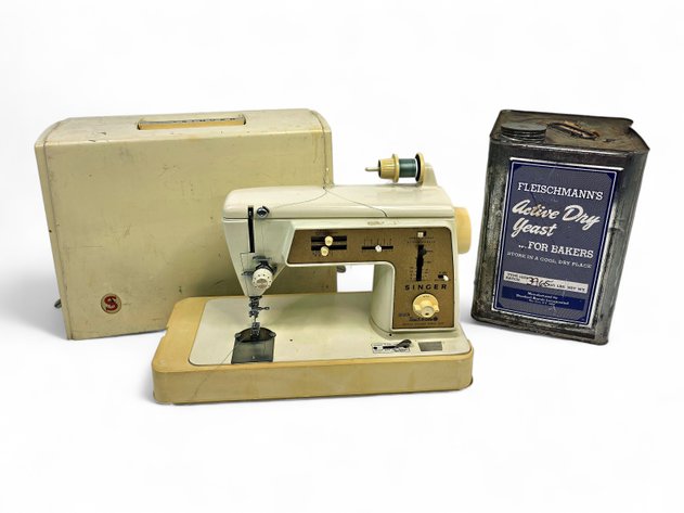 Singer Golden Touch and Sew & Fleischmann's Active Dry Yeast Can