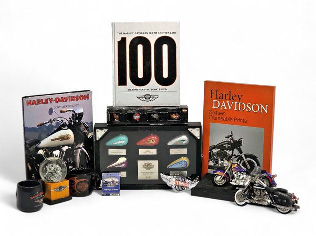 Harley-Davidson Model Gas Tank Display, Centennial Water Globe, Diecast Models & More