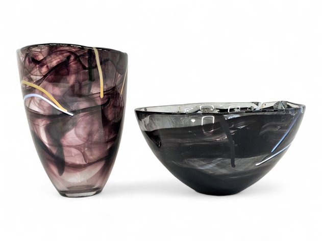 Kosta Boda Contrast Vase & Bowl