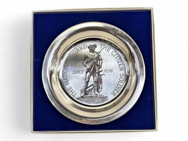 The Franklin Mint Sterling Silver National Guard Centennial Plate