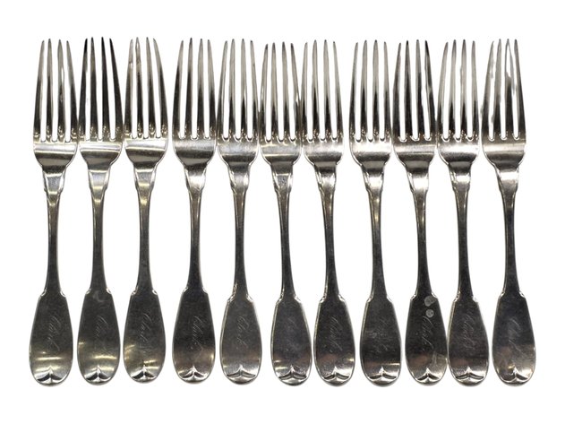 Stone & Ball Coin Silver Forks