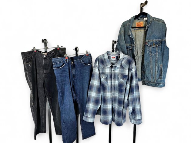 Jeans, Denim Jacket & Long Sleeve T-shirt - Levi Strauss & Wrangler