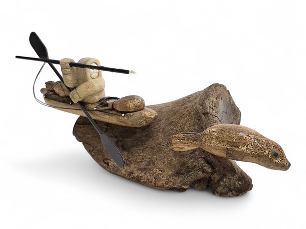 Whale Bone, Baleen & Walrus Ivory Figurine