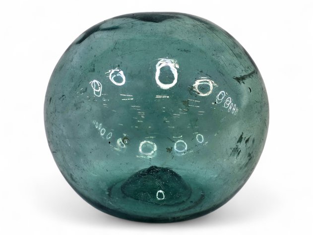 Japenese Blue-Green Glass Fishing Float
