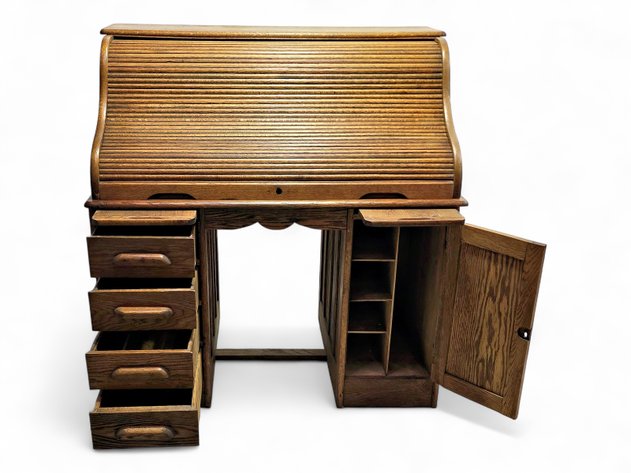 Roll-Top Oak Desk
