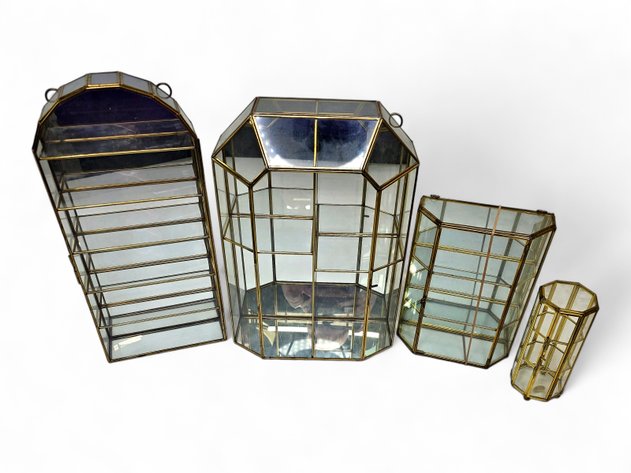 Brass & Glass Curio Display Cabinets