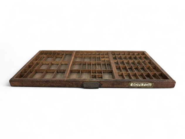 Antique Hamilton Manufacturing Co. Wooden Letterpress Drawer