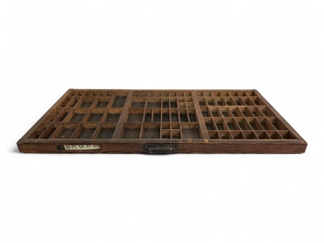 Antique Hamilton Manufacturing Co. Wooden Letterpress Drawer