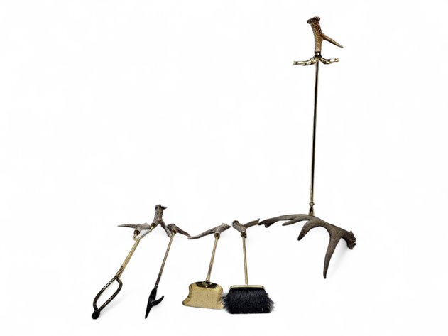 Antler Accented Fireplace Tool Set