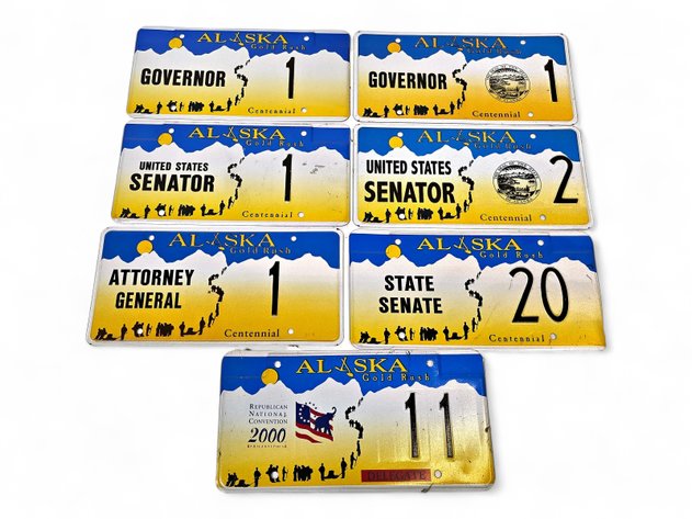 Alaska State Governor, U.S. Senator, Attorney General & More License Plates
