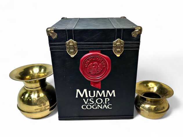 Mumm V.S.O.P. Cognac Case, Redskin Brand & English Spittoons
