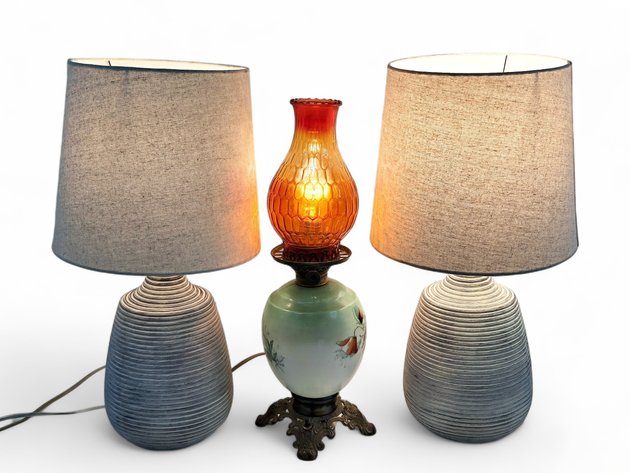 Ceramic Table Lamps & Victorian-Style Electric Lamp
