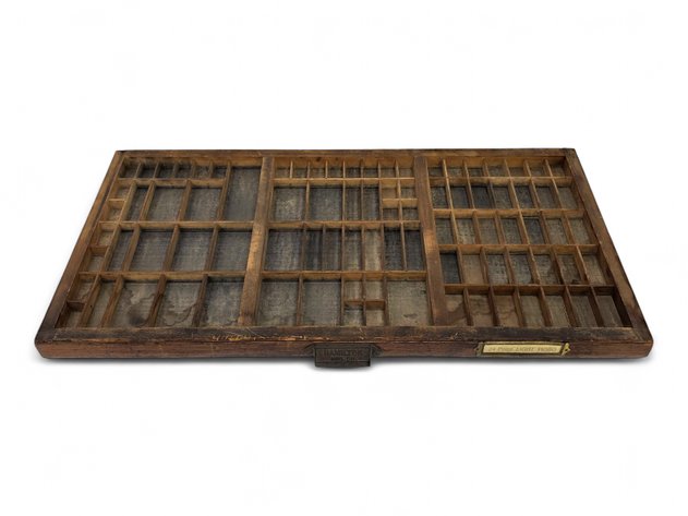 Antique Hamilton Manufacturing Co. Wooden Letterpress Drawer