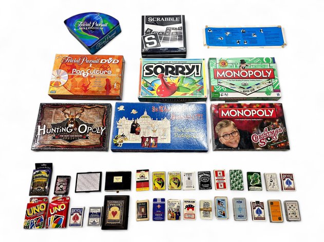 Board Games & Playing Cards - Scrabble, Hunting-O-Poly, Uno & More