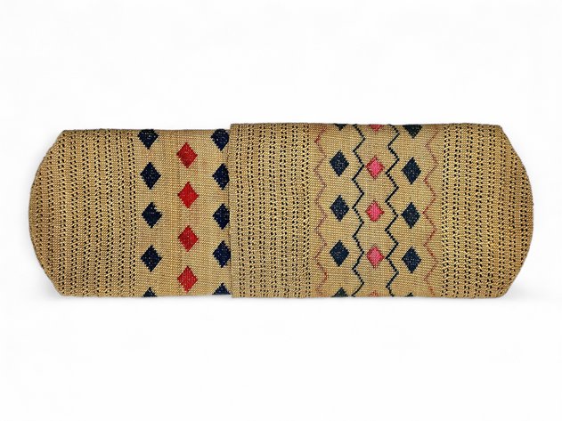 Fine Attu Aleut Polychrome Grass Basket Wallet, c.1920s