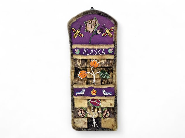 Tlingit Beaded Seal Fur Wall Pocket