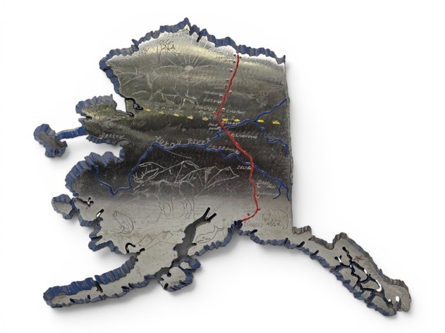 Trans-Alaska Steel Pipeline Sculpture of Alaska