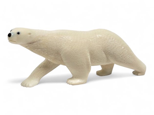 Walrus Tusk & Baleen Polar Bear Figurine - Edwin Noongwook