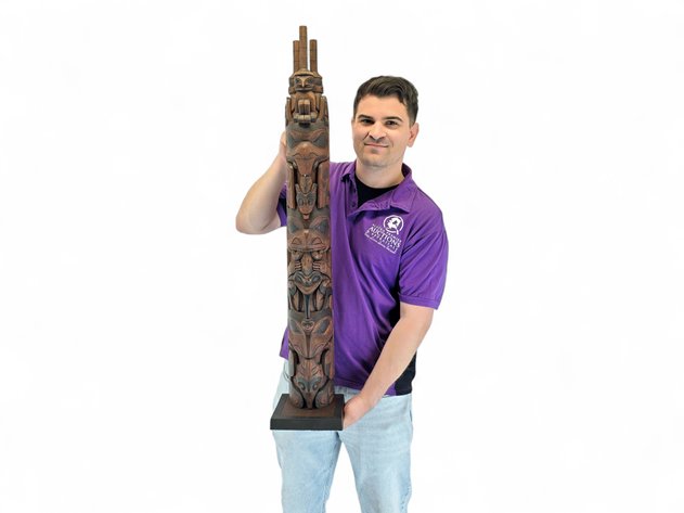 Exceptional Northwest Coast Cedar Totem Pole - Scott Jensen