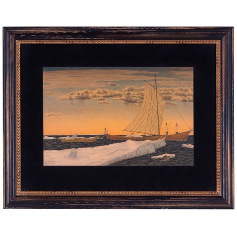 James Kivetoruk Moses Arctic Evening Umiak Sailing Scene