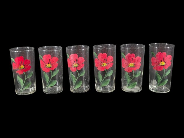 Hand Painted Federal Glass Co. Tumblers