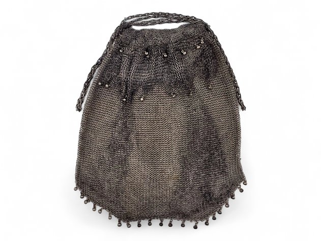 Antique Solid Silver Chainmail Bag
