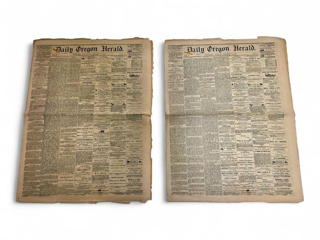 1872 Daily Oregon Herald Newspapers