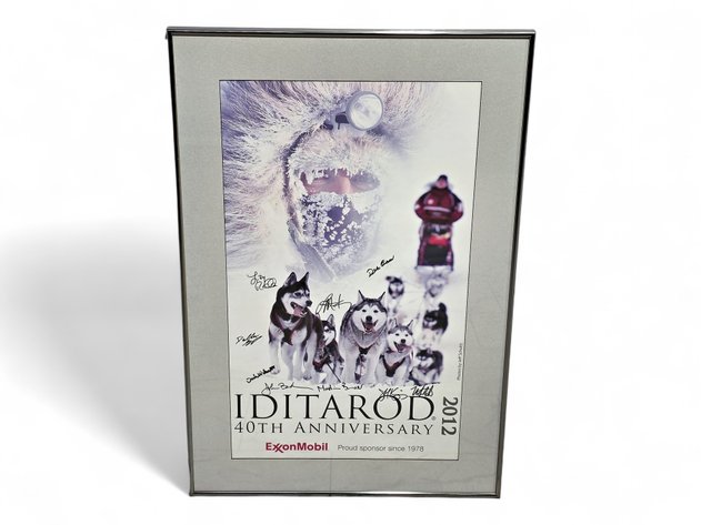 40th Anniversary Iditarod Poster Signed by Lance Mackey, John Baker, Dallas Seavey & Others