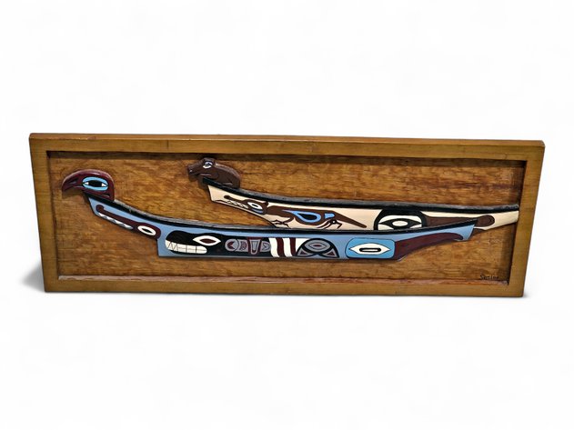 D.J. Sesler Killer Whale & Wolf Clan Canoe Relief Panel