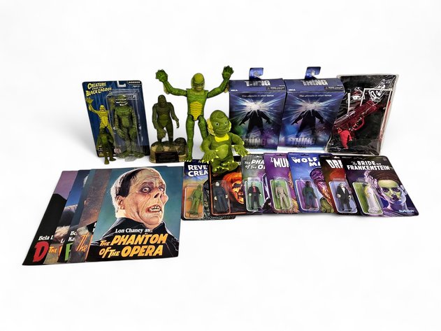NECA The Thing Action Figures, Rocky Horror Picture Show Prop Kit & More