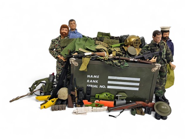 G.I. Joe Action Figures w/ Footlocker, Fatigues & Accessories