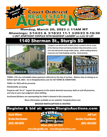 Image for COURT ORDERED Real Estate Auction - Sherman Street Apartment Bldg. - March 20th