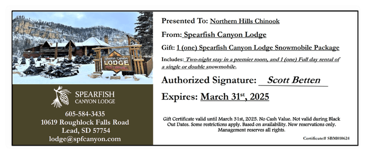 Image for Northern Hills Chinook Online Auction